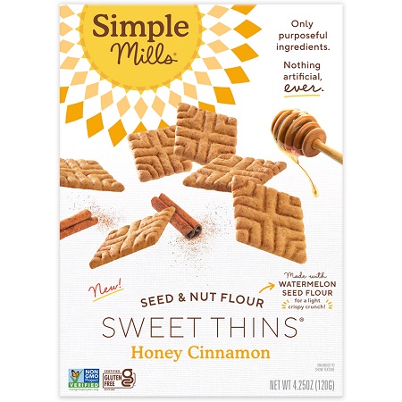 Simple Mills Seed & Nut Flour Sweet Thins Honey Cinnamon (4.25 oz. box)