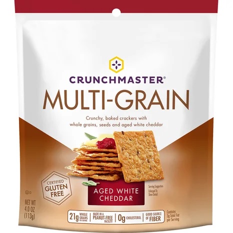 Crunchmaster Multi-Grain Crackers Aged White Cheddar (4 oz. pouch)