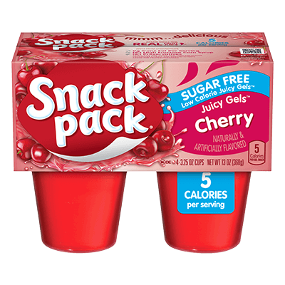 Snack Pack Gel Snacks Sugar Free Cherry (4 pack/3.25 oz. cups)